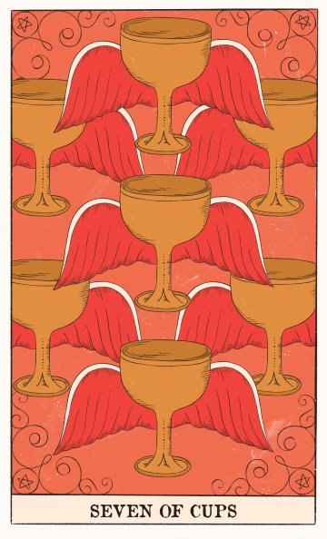 Седмица Чаши (Seven of Cups) - Таро карта значение